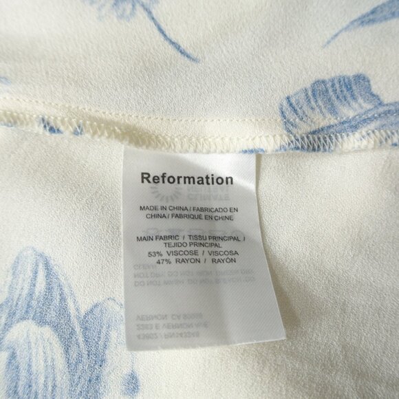 NEW Reformation Floral Bea Midi Skirt in Lisse Blue / Ecru Size 6 #1530 - Picture 8 of 9